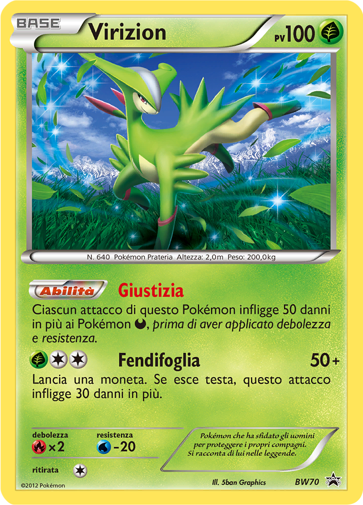 Virizion BW70 — Nero & Bianco Promo (Italian Pokémon TCG card)