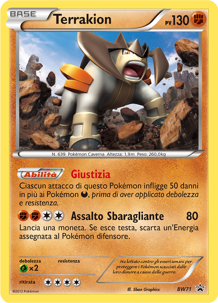 Terrakion BW71 — Nero & Bianco Promo (Italian Pokémon TCG card)
