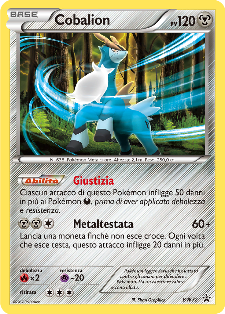 Cobalion BW72 — Nero & Bianco Promo (Italian Pokémon TCG card)