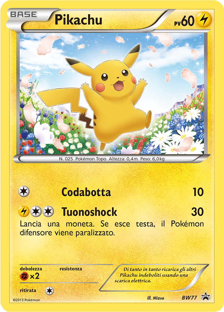 Pikachu BW77 — Nero & Bianco Promo (Italian Pokémon TCG card)