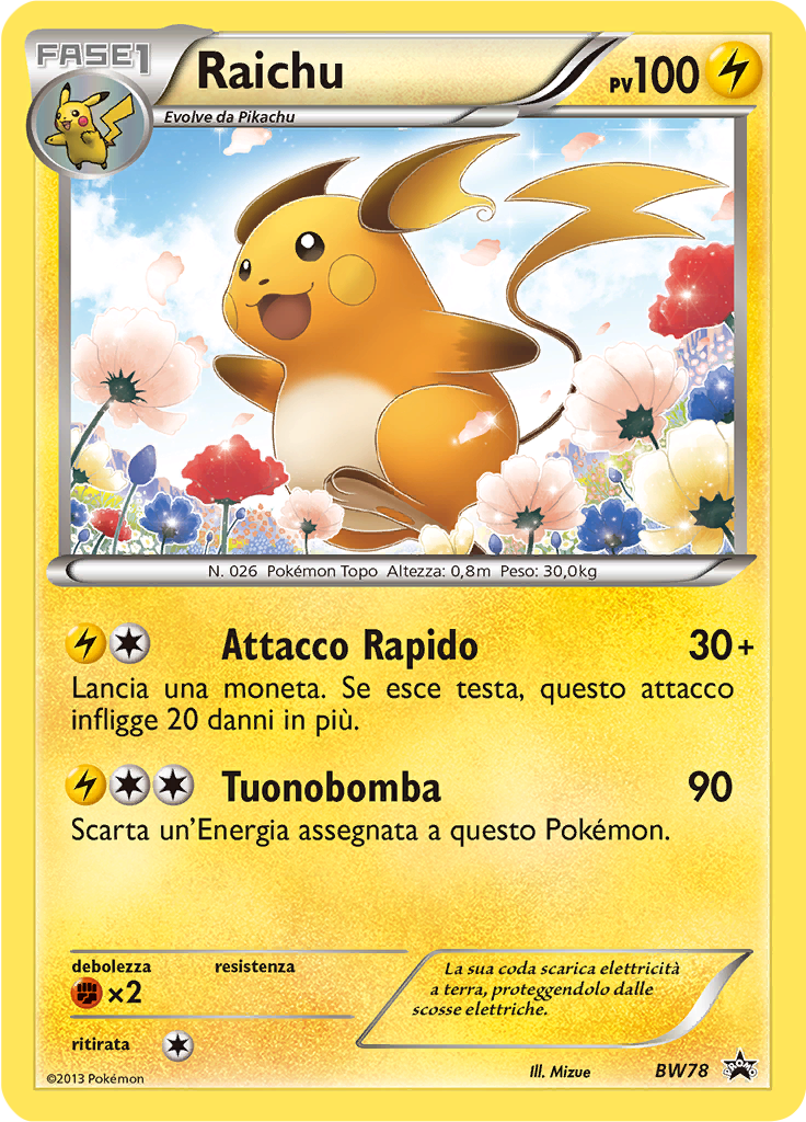 Raichu BW78 — Nero & Bianco Promo (Italian Pokémon TCG card)