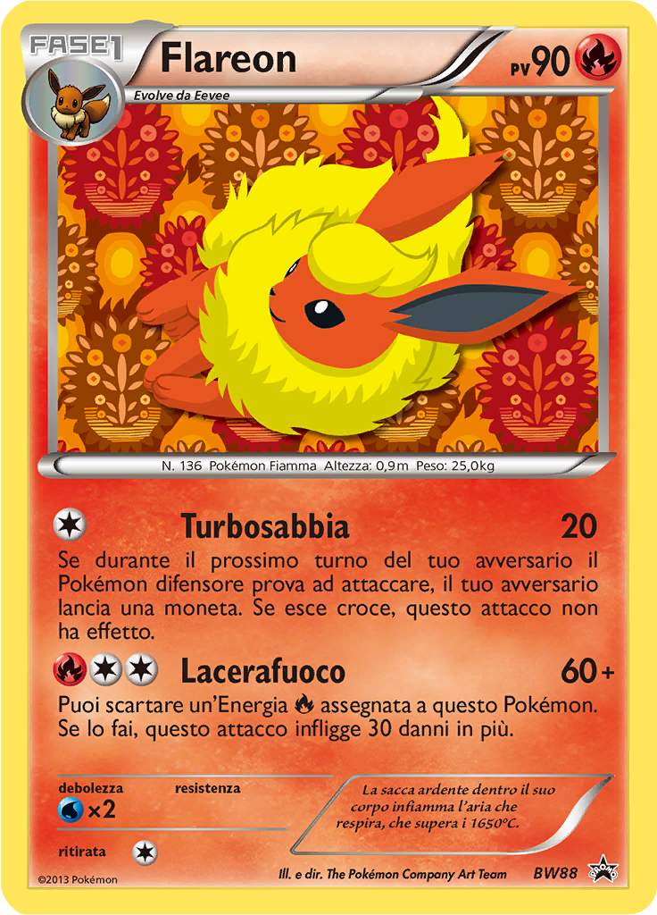 Flareon BW88 — Nero & Bianco Promo (Italian Pokémon TCG card)