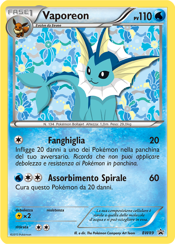 Vaporeon BW89 — Nero & Bianco Promo (Italian Pokémon TCG card)