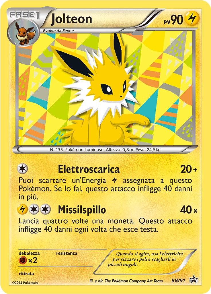 Jolteon BW91 — Nero & Bianco Promo (Italian Pokémon TCG card)