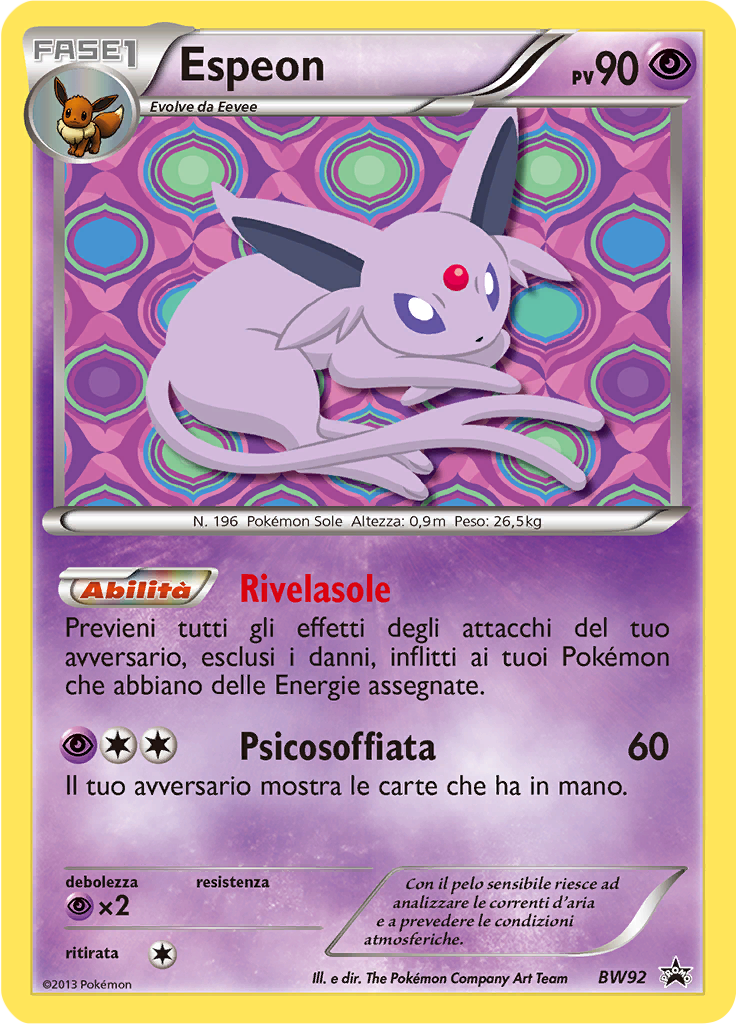 Espeon BW92 — Nero & Bianco Promo (Italian Pokémon TCG card)