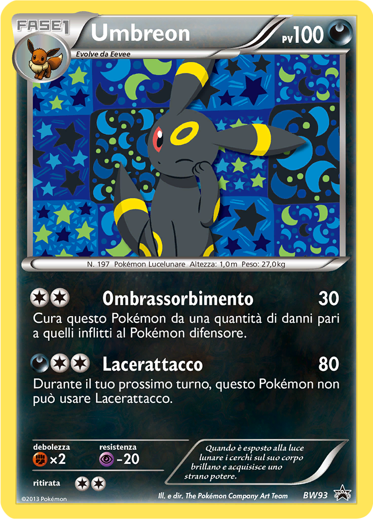 Umbreon BW93 — Nero & Bianco Promo (Italian Pokémon TCG card)