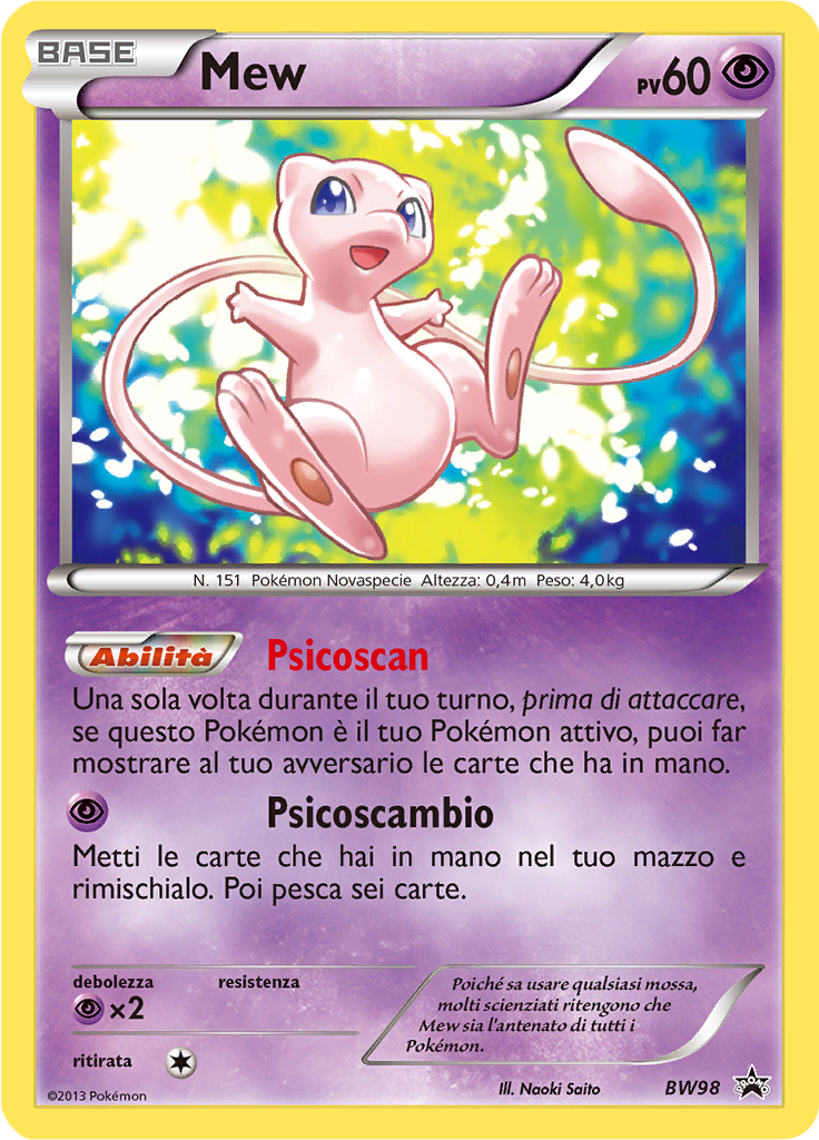 Mew BW98 — Nero & Bianco Promo (Italian Pokémon TCG card)