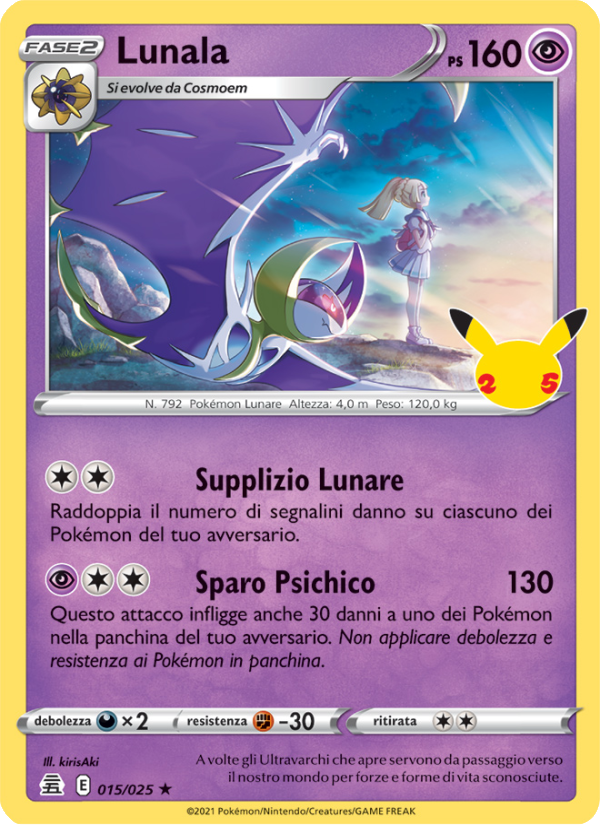 Lunala 015/25 — Gran Festa (Italian Pokémon TCG card)