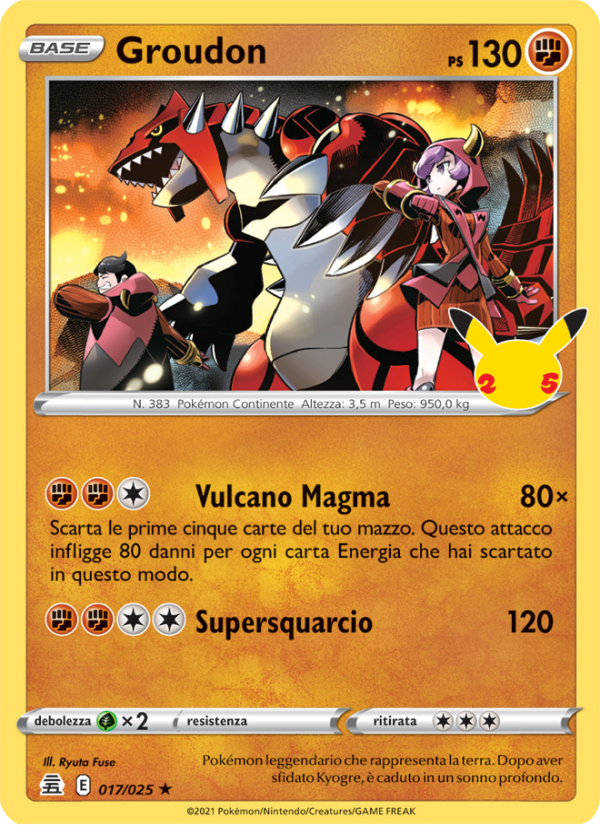Groudon 017/25 — Gran Festa (Italian Pokémon TCG card)