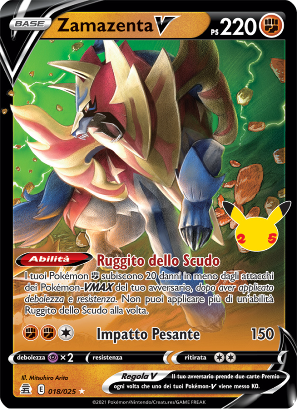 Zamazenta V 018/25 — Gran Festa (Italian Pokémon TCG card)