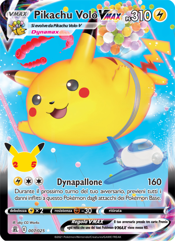 Pikachu Volo VMAX 007/25 — Gran Festa (Italian Pokémon TCG card)