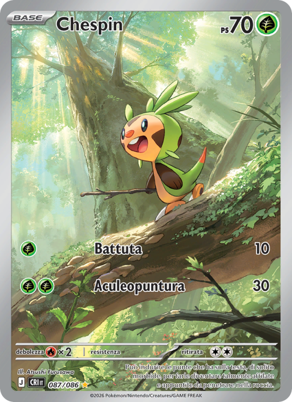 Chespin 087 — Caos Nascente (Italian Pokémon TCG card)