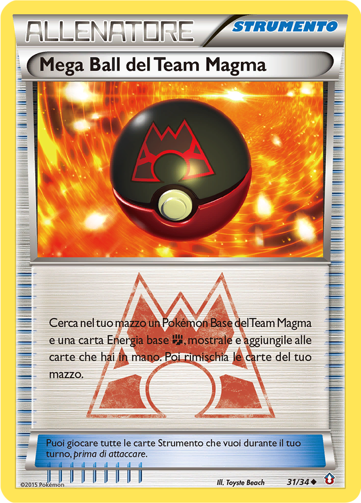 Mega Ball del Team Magma 31/34 — Double Crisis (Italian Pokémon TCG card)