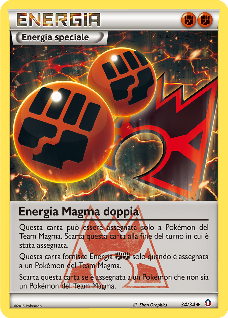 Energia Magma doppia 34/34 — Double Crisis (Italian Pokémon TCG card)