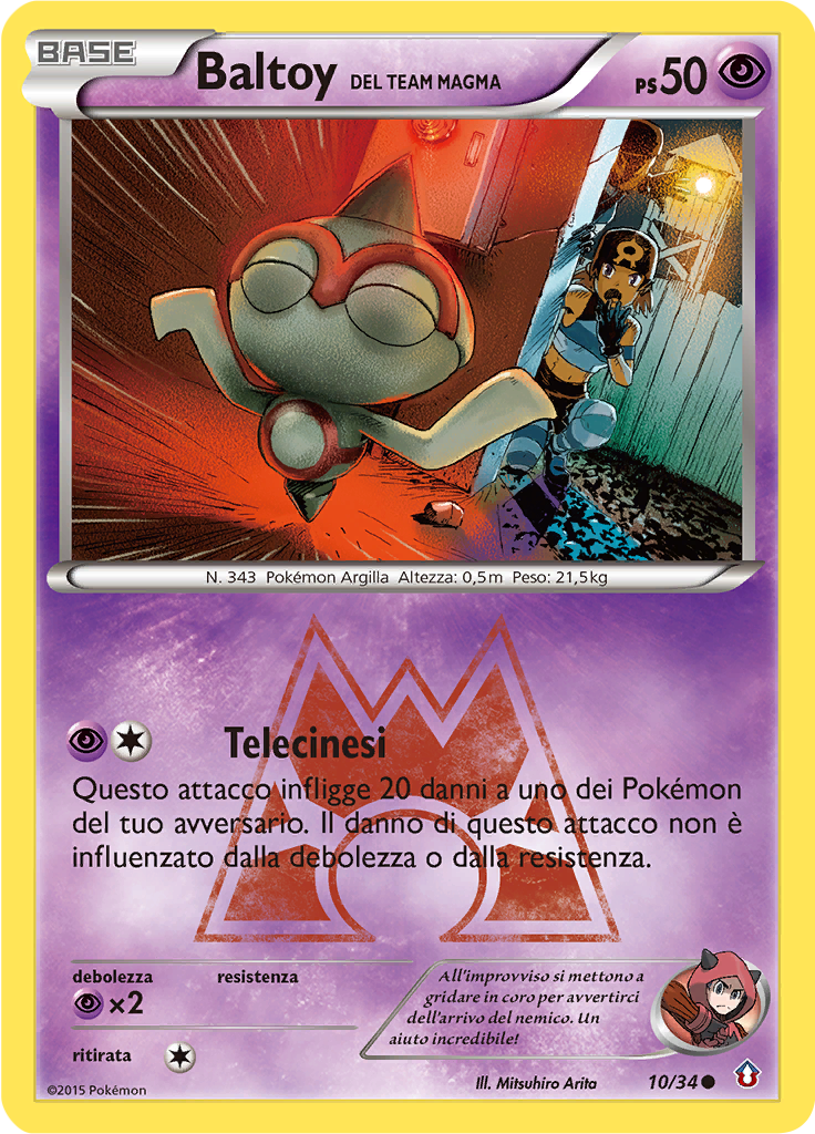 Baltoy del Team Magma 10/34 — Double Crisis (Italian Pokémon TCG card)