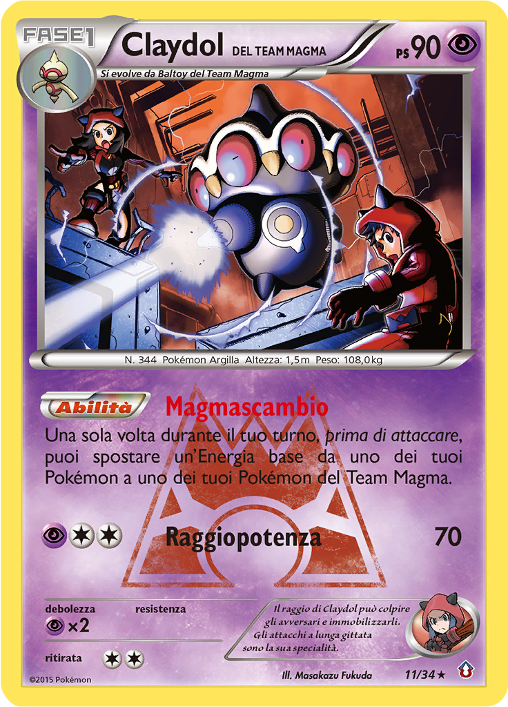 Claydol del Team Magma 11/34 — Double Crisis (Italian Pokémon TCG card)