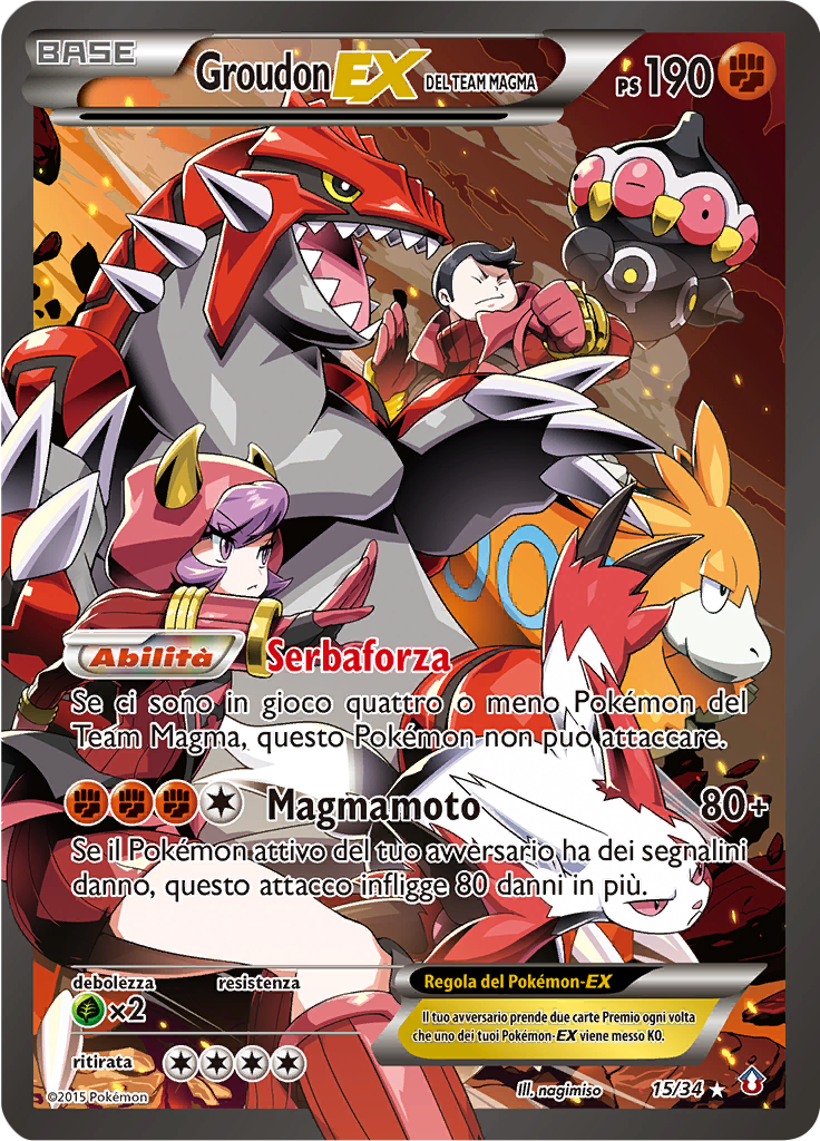Groudon EX 15/34 — Double Crisis (Italian Pokémon TCG card)