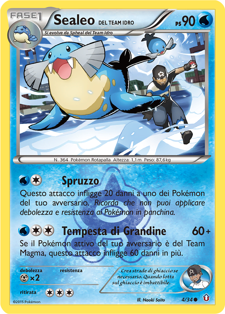 Sealeo DEL TEAM IDRO 4/34 — Double Crisis (Italian Pokémon TCG card)