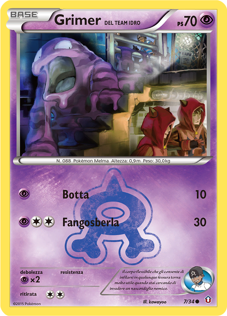 Grimer del Team Idro 7/34 — Double Crisis (Italian Pokémon TCG card)