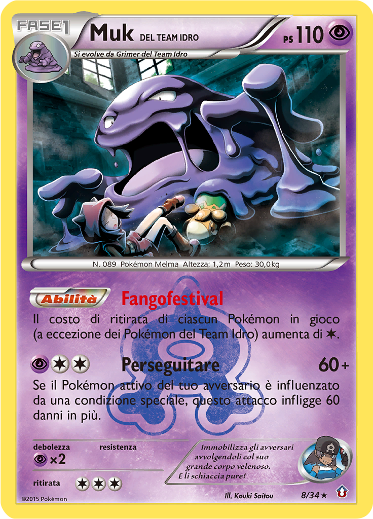 Muk del Team Idro 8/34 — Double Crisis (Italian Pokémon TCG card)