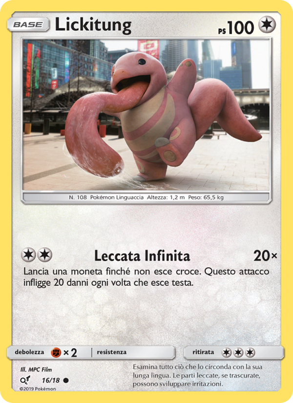 Lickitung 016/18 — Detective Pikachu (Italian Pokémon TCG card)