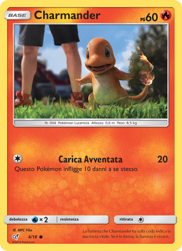 Charmander 004/18 — Detective Pikachu (Italian Pokémon TCG card)