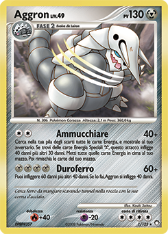 Aggron 001/124 — Tesori Misteriosi (Italian Pokémon TCG card)