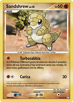 Sandshrew 096/124 — Tesori Misteriosi (Italian Pokémon TCG card)
