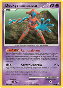 Deoxys Normal Forme 001/146 — Il Risveglio dei Miti (Italian Pokémon TCG card)