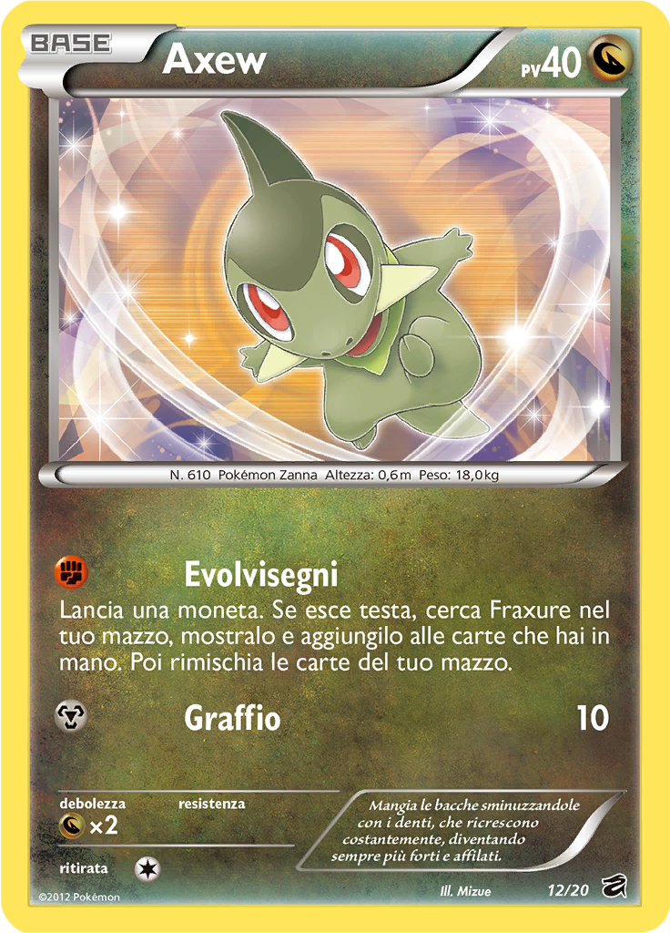 Axew 12/21 — Tesoro dei Draghi (Italian Pokémon TCG card)