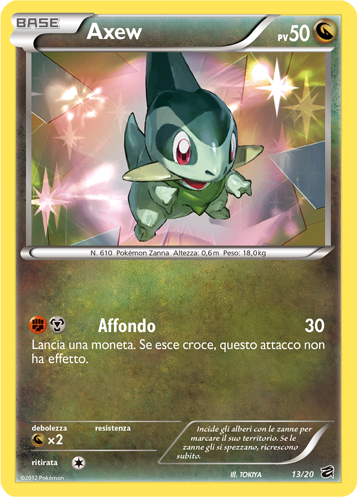 Axew 13/21 — Tesoro dei Draghi (Italian Pokémon TCG card)