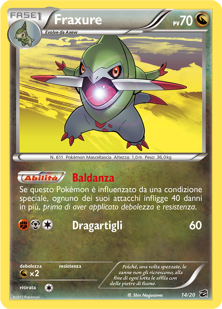 Fraxure 14/21 — Tesoro dei Draghi (Italian Pokémon TCG card)