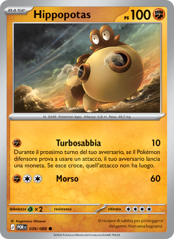 Hippopotas 039 — Equilibrio Perfetto (Italian Pokémon TCG card)