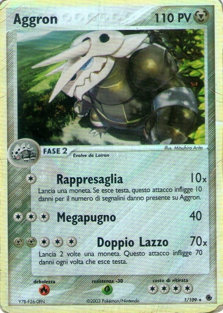 Aggron 001 — EX Rubino & Zaffiro (Italian Pokémon TCG card)