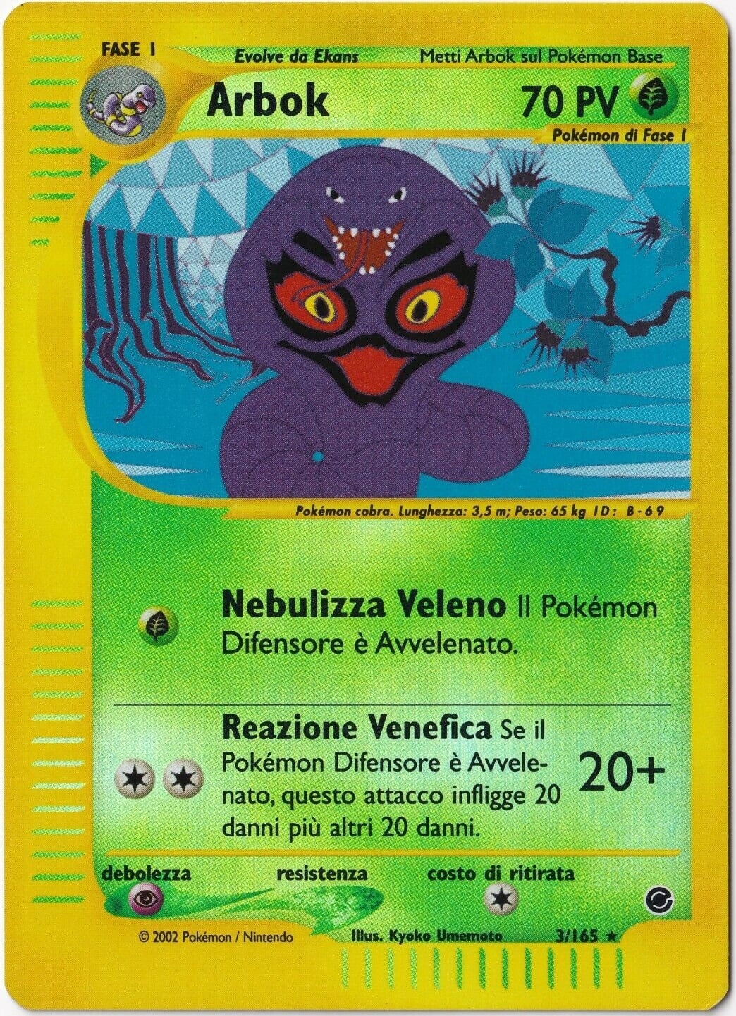 Arbok 003 — Expedition Set Base (Italian Pokémon TCG card)