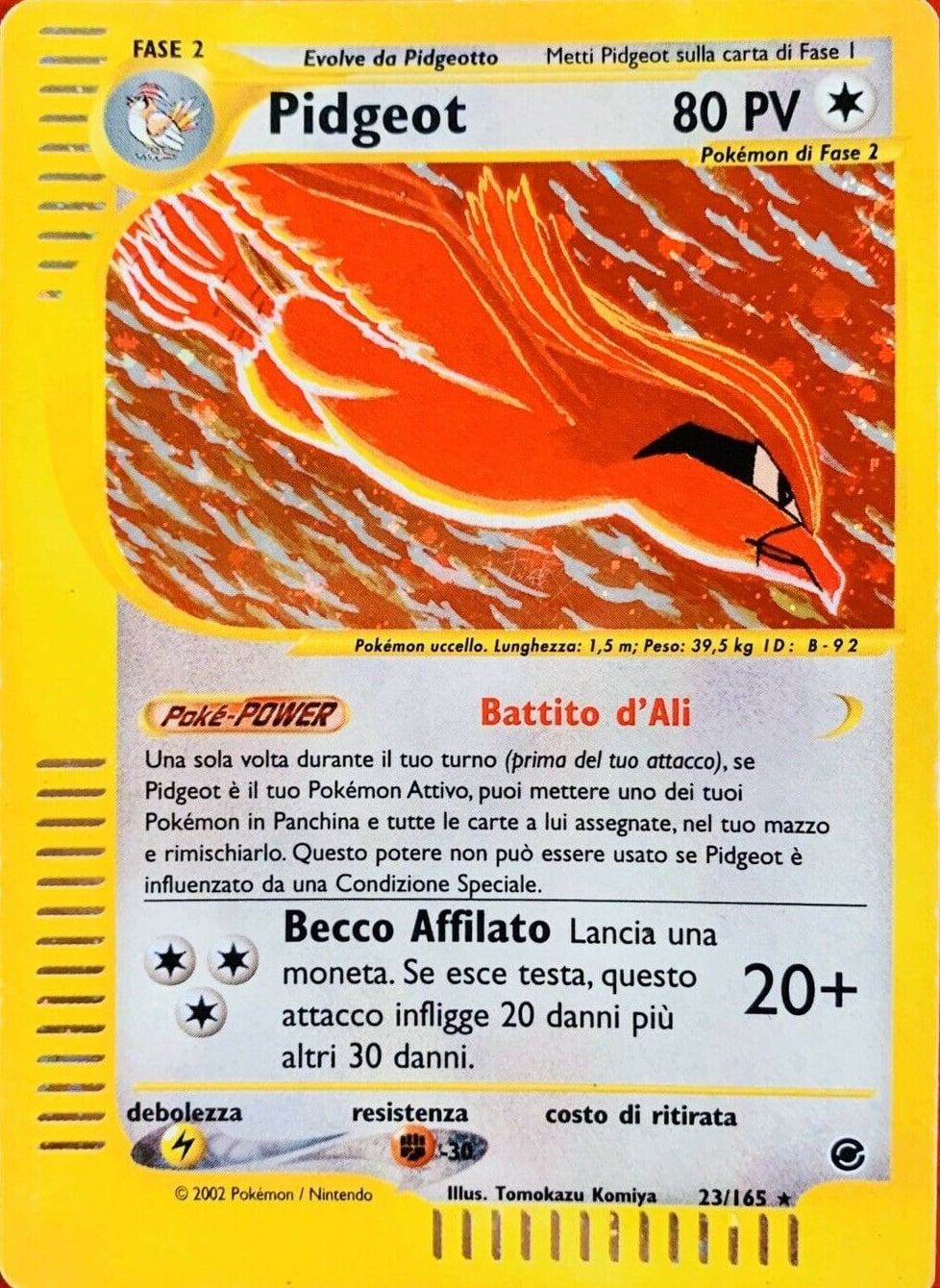 Pidgeot 023 — Expedition Set Base (Italian Pokémon TCG card)