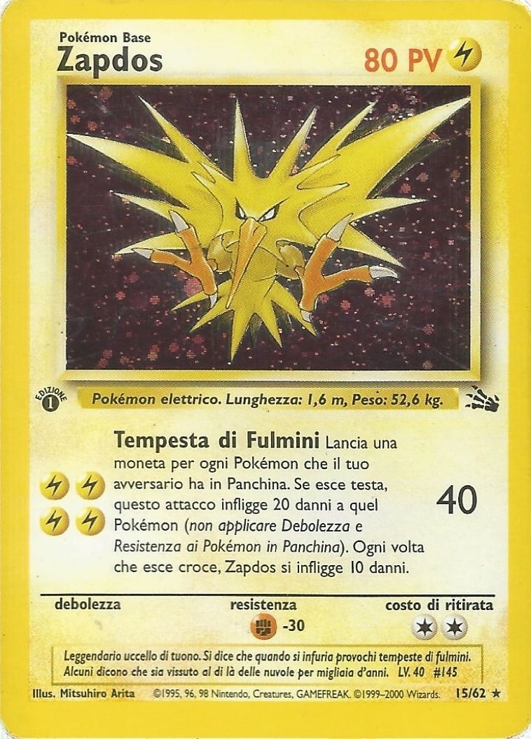 Zapdos 030 — Fossil (Italian Pokémon TCG card)