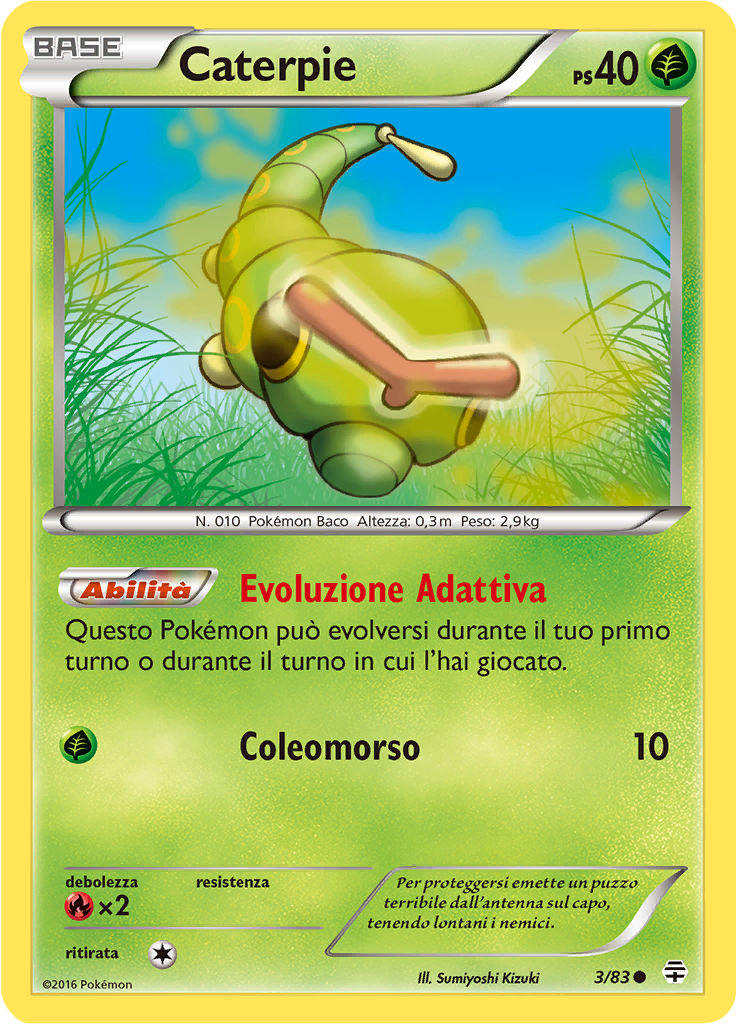 Caterpie 3/83 — Generazioni (Italian Pokémon TCG card)