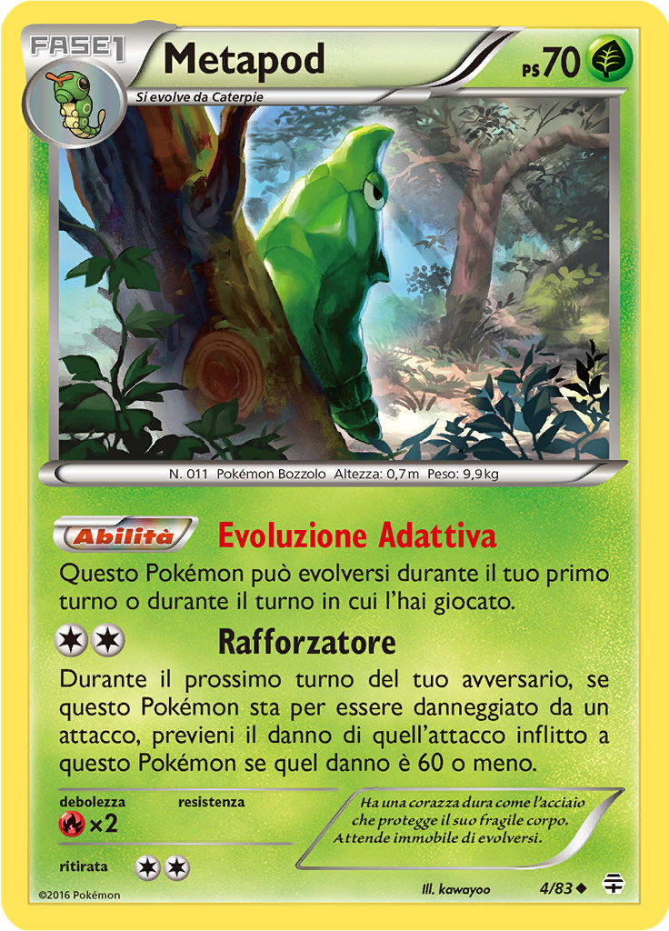 Metapod 4/83 — Generazioni (Italian Pokémon TCG card)