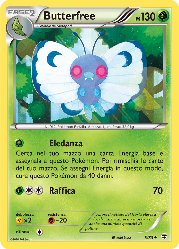 Butterfree 5/83 — Generazioni (Italian Pokémon TCG card)