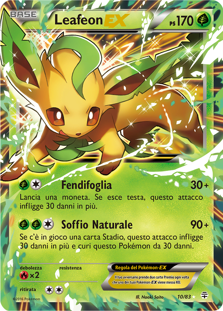 Leafeon-EX 10/83 — Generazioni (Italian Pokémon TCG card)