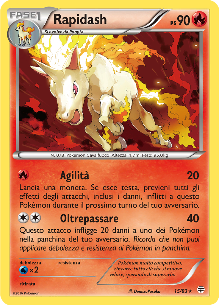 Rapidash 15/83 — Generazioni (Italian Pokémon TCG card)