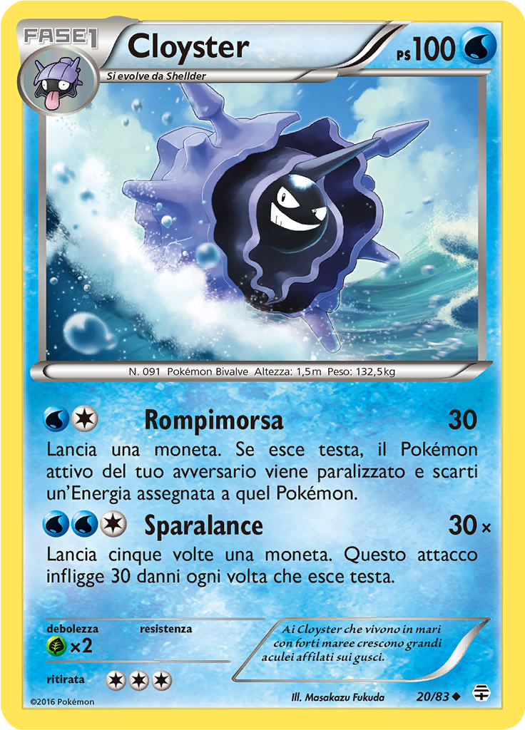 Cloyster 20/83 — Generazioni (Italian Pokémon TCG card)
