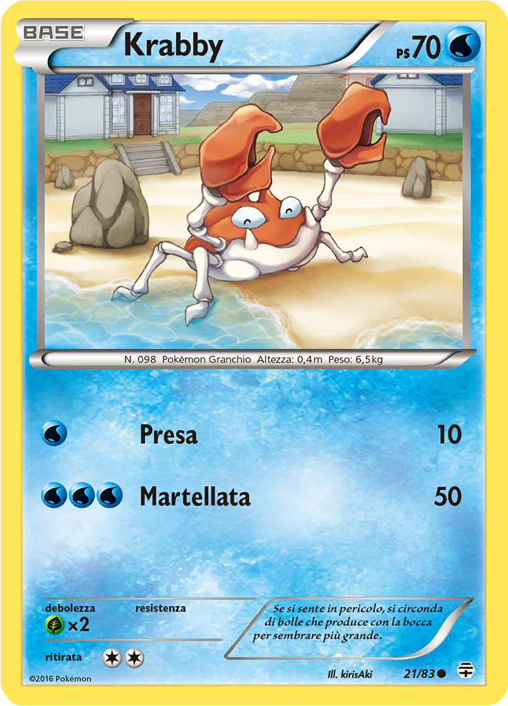 Krabby 21/83 — Generazioni (Italian Pokémon TCG card)