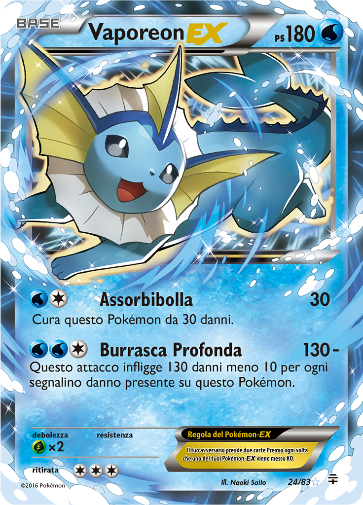 Vaporeon-EX 24/83 — Generazioni (Italian Pokémon TCG card)