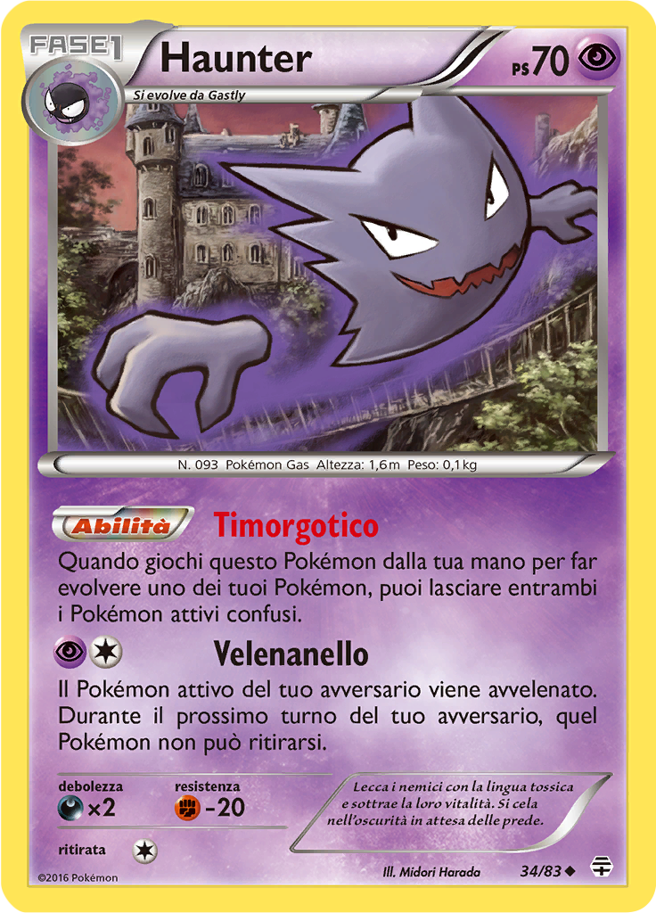 Haunter 34/83 — Generazioni (Italian Pokémon TCG card)