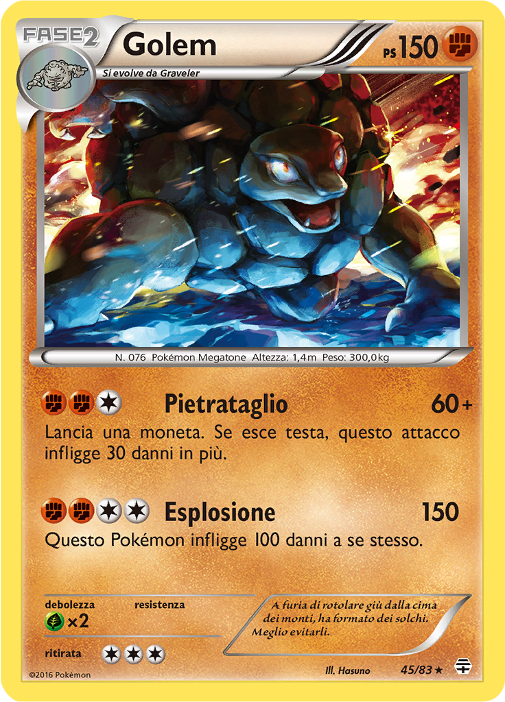 Golem 45/83 — Generazioni (Italian Pokémon TCG card)