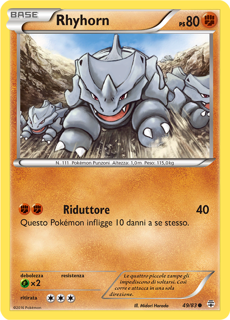 Rhyhorn 49/83 — Generazioni (Italian Pokémon TCG card)