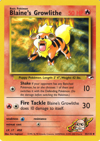 Blaine's Growlithe 035 — Gym Heroes (Italian Pokémon TCG card)