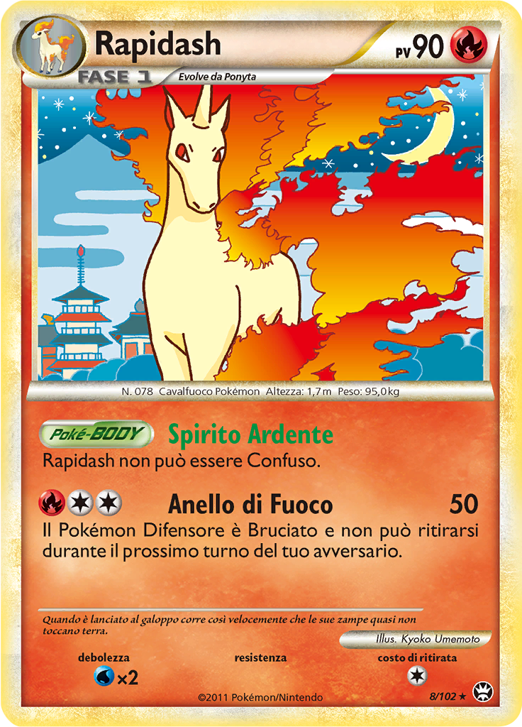 Rapidash 8/102 — Battaglie Trionfali (Italian Pokémon TCG card)
